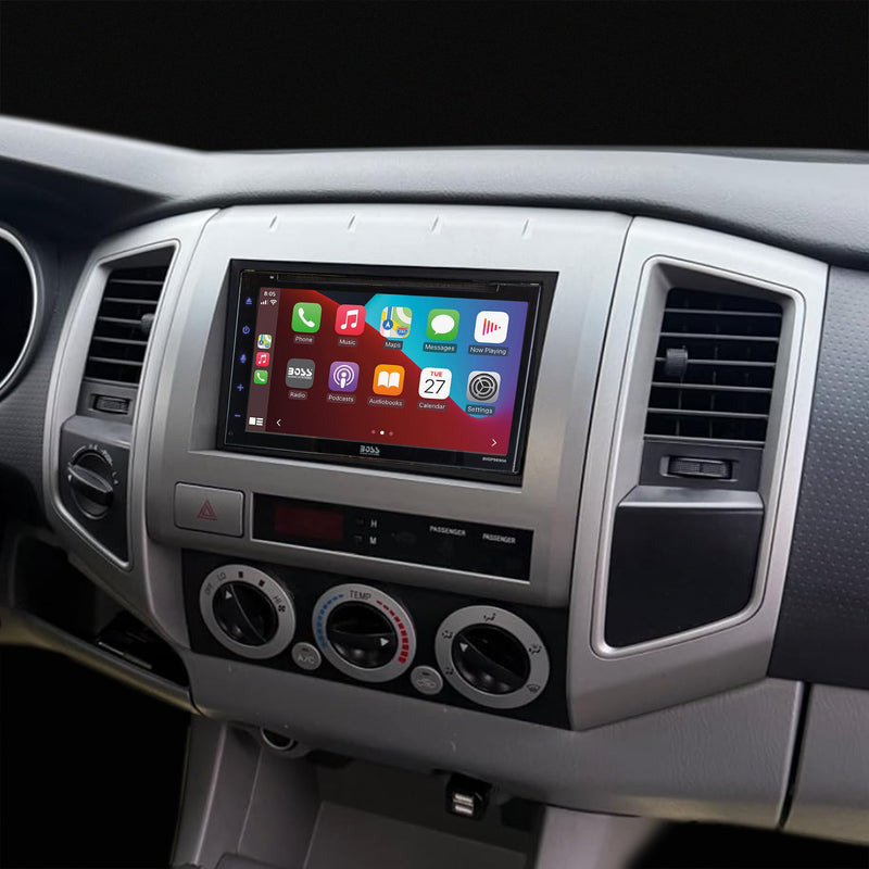 Scosche TA2053B Double DIN Radio Install Dash Kit Compatible with Select 2005-2008 Toyota Tacoma - Aftermarket Car Stereo Installation Kit - See Fit Guide in Images to Verify Vehicle Compatibility 2005-08 Dash Kit Silver