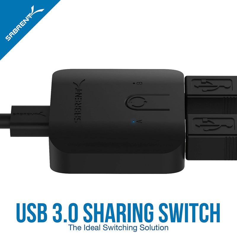 SABRENT USB 3.0 Sharing Switch for Multiple Computers and Peripherals LED Device Indicators + Aluminum USB External Stereo Sound Adapter for Windows and Mac