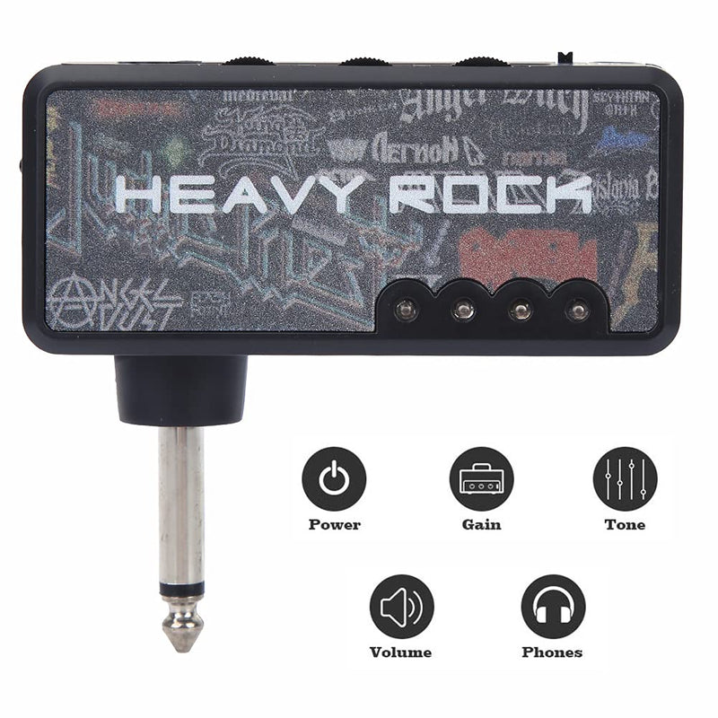 [AUSTRALIA] - Guitar Headphone Amp, Bass Headphone Amp Portable Guitar Amp Mini Plug Guitar Amplifier Rechargeable Electric Guitar Bass Amp for Electric Guitar 