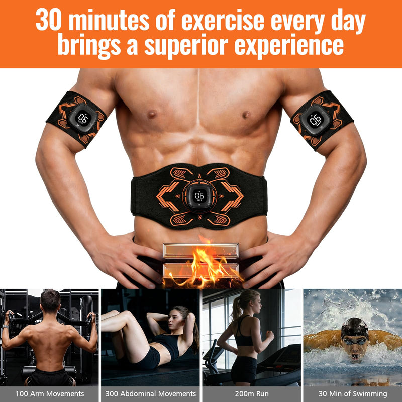 OSITO Electronic Muscle Stimulator, Abs Stimulator Muscle Toner-3 Pack | Ab Machine Trainer for All Body,Fitness Strength Training Workout Equipment for Men and Women,