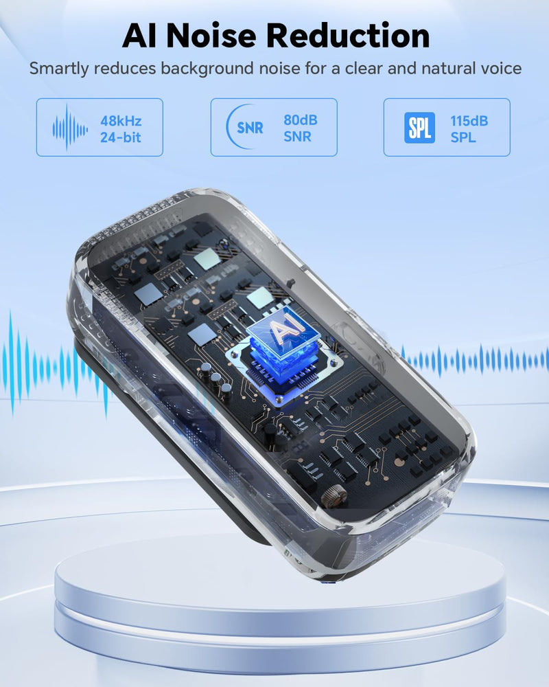 [AUSTRALIA] - Wireless Lavalier Microphone for iPhone/Android Phone/Laptop/PC, Mini Lapel Mic with 50H Battery Life Charging Case, 100FT Range and Noise Reduction, for Video Recording, Streaming, TikTok 