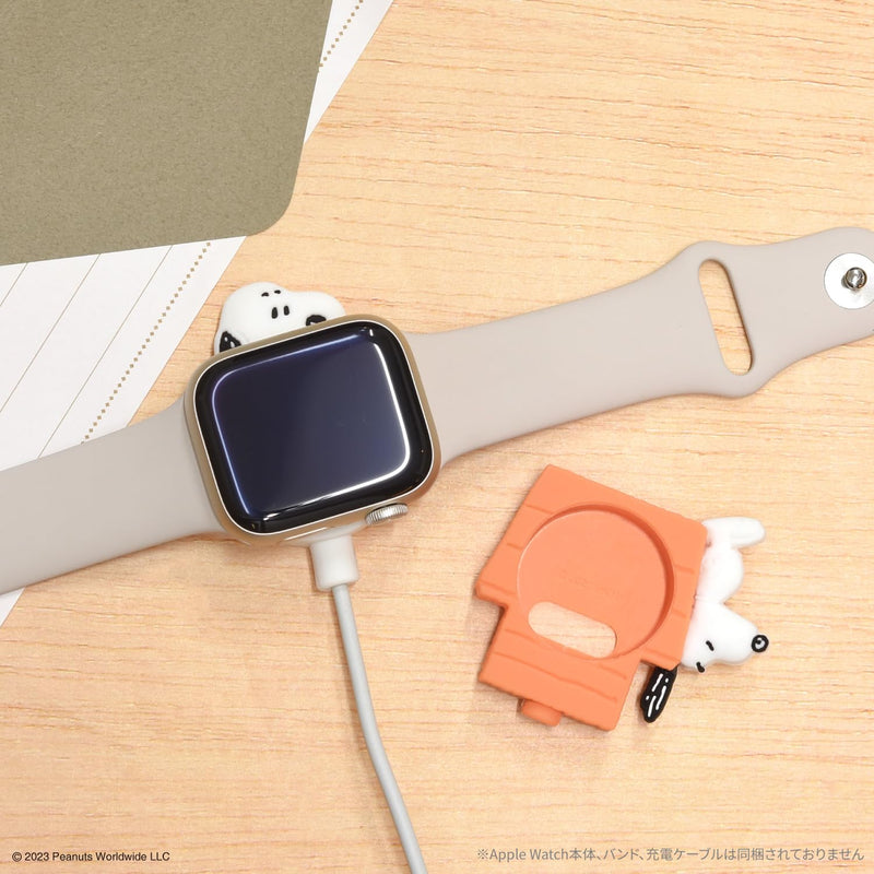 Gourmandies SNG-787B Peanuts Snoopy Apple Watch Genuine Charging Cable Compatible Silicone Cover Dog House Doghouse