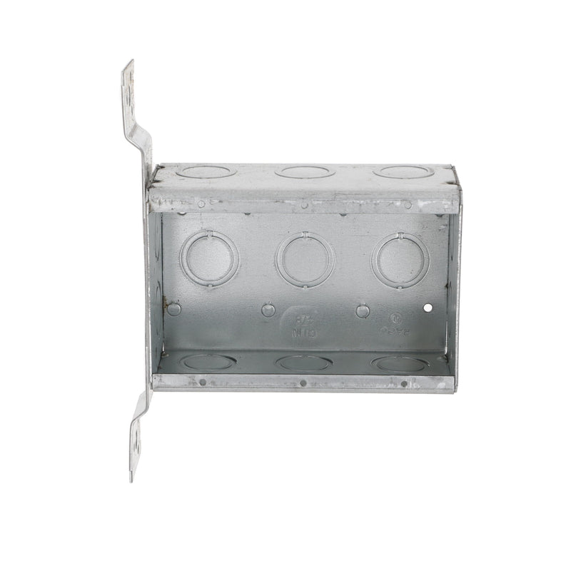[AUSTRALIA] - RACO 686 2-1/2-Inch Deep 3-Gang Switch Box, Welded with 1/2-Inch Setback Side Bracket and (10) Concentric (Knockouts 