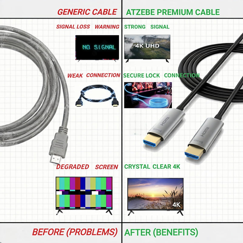 65ft (20m) Fiber Optic HDMI Cable, Lightweight Aluminum Housing | 4K@60Hz HDR, Dolby Vision, 18Gbps, 4:4:4 | HDCP 2.2, ARC, 3D | Ultra-Slim for Home Theater, Projector, PS5 & Apple TV 60ft