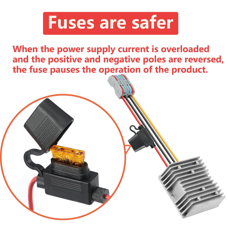 DC 20-72V Step Down to 12V 10A 120W DC Converter Suitable for Waterproof Voltage Reduction Devices on Golf Carts and Forklift Trucks (20-72V to 12V10A) 20-72V to 12V10A
