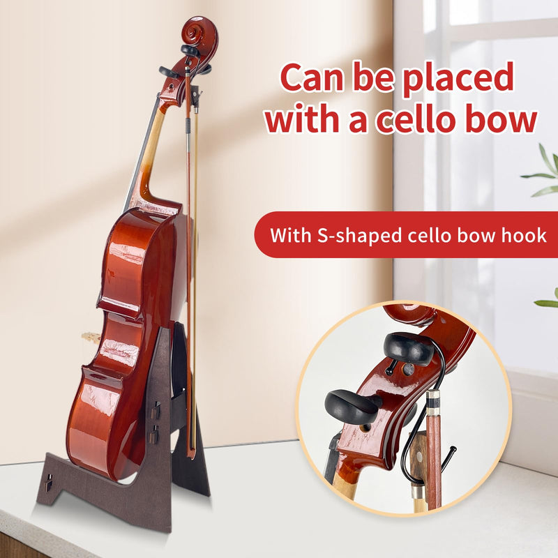 Cello Stand, Cello Support Holder made of wood with Rubber Protection Detachable Portable Musical Instrument Stand for 1/8-4/4 Cellos Guitars Electric Bass Electric Guitar Stand Cello Stand