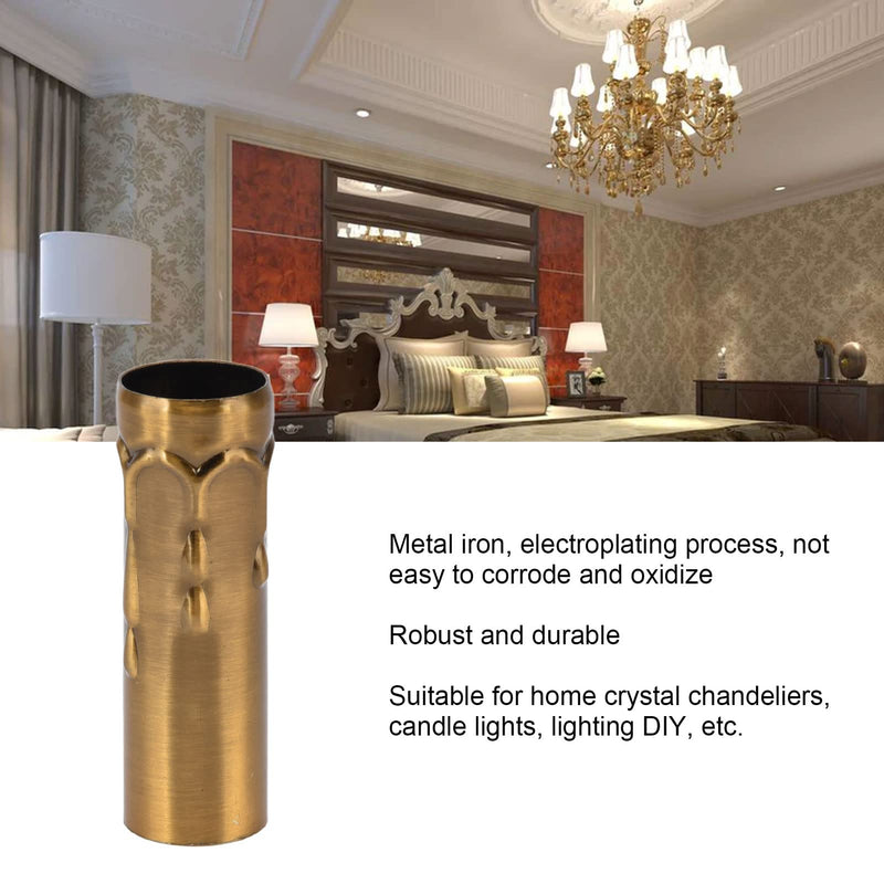 Pack of 10 E14 Candle Holders Tubes Candle Holder Sleeve Lighting Accessories 25 x 80 mm (Gold Bronze)