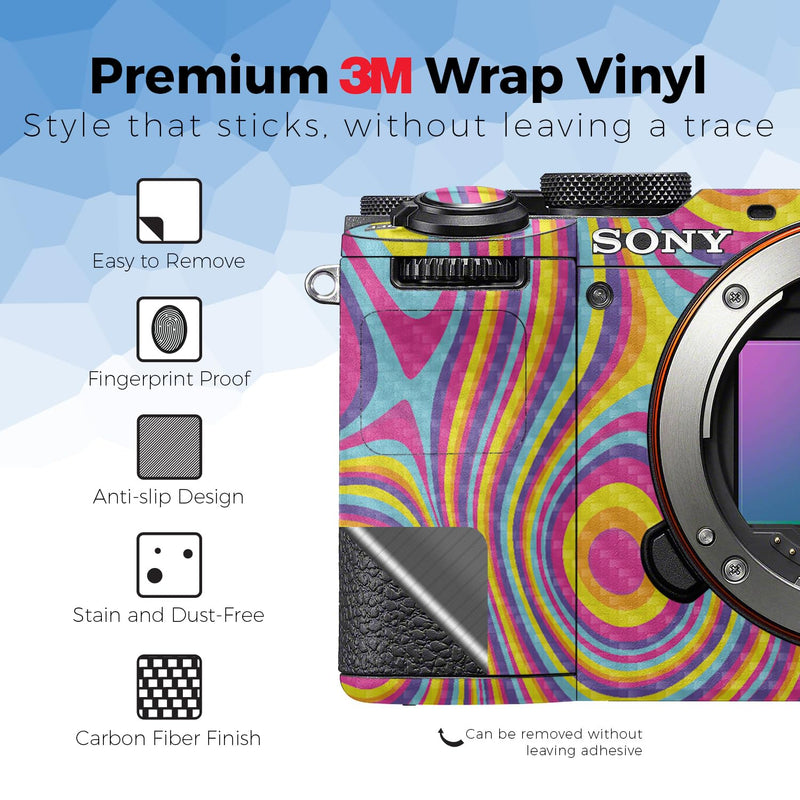 Carbon Fiber Camera Skin Compatible with Sony A7C Mark II (2023) - Gobstopper - Premium 3M Vinyl Protective Wrap Decal Cover - Easy to Apply | Crafted in the USA by MightySkins A7C Mark II (2023) Textured Carbon Fiber Finish