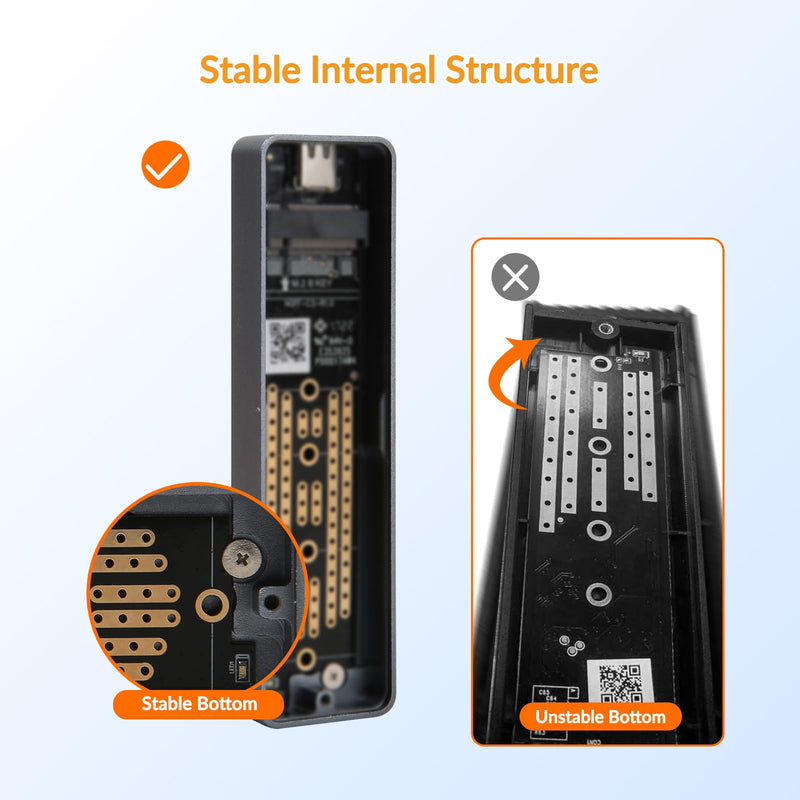 iDsonix Gray M.2 NVMe SSD Case Hard Drive Enclosure NVMe SSD USB C 3.1 Ultra 10G Speed External HDD Caddy Tool-Free Design for UASP, M.2 NVMe SATA Suitable for, Routers, PS4