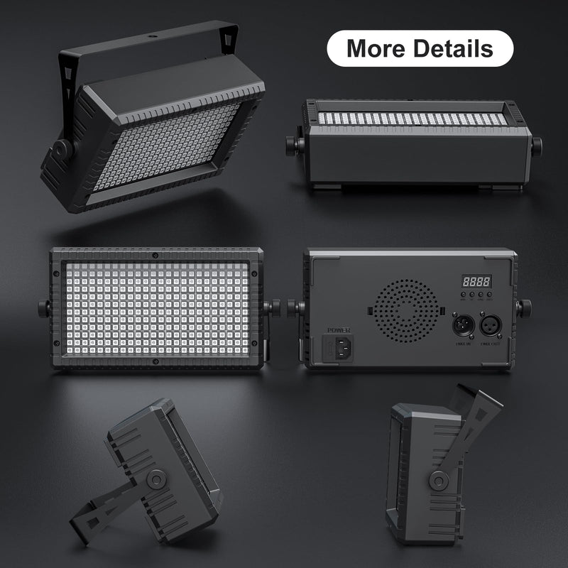 DJ Strobe Stage Light Bar, 288 RGB LED Wall Washer Light, 55 Zones Chasing Stage Party 4-in-1 DMX512, Remote Control for Halloween, Wedding, Club, Party Black 1 Pack