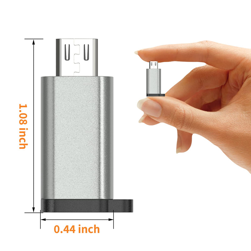 USB-C to Micro USB Adapter, 3-Pack USB Type C Female to Micro USB Male Converter USB C to Micro B 2.0 Charge & Data Sync Compatible with Samsung Galaxy S7 S6 J7 Note 5 Kindle Ps4 and More -Grey Grey