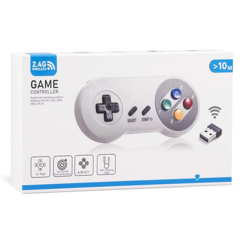 Retro Wireless SNES USB Controller, kiwitatá Rechargeable SNES Classic USB PC Game Pad Emulator Controller for Windows PC MAC,Raspberry PI