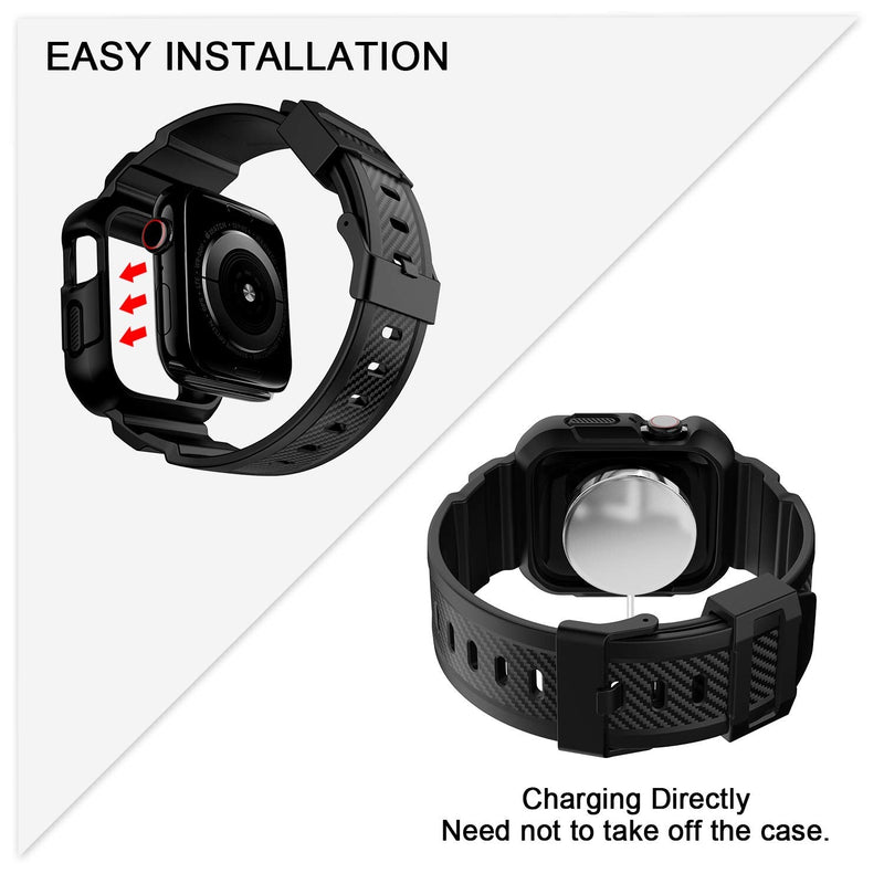 OROBAY Compatible with Apple Watch Band with Case 41mm 40mm 38mm, Matte Black and Army Green
