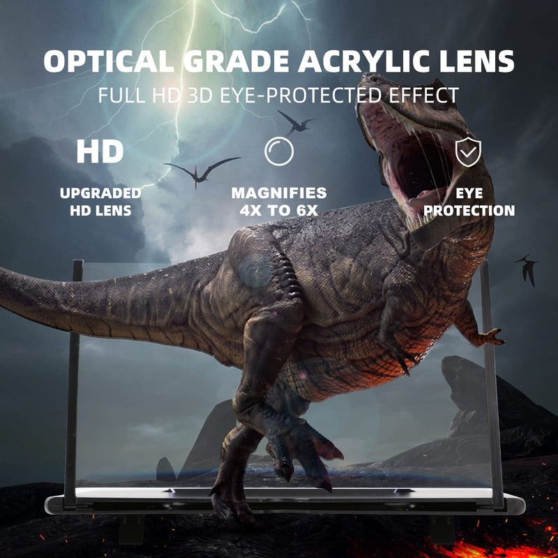 18" Screen Magnifier for Cell Phone, Phone Magnifying Screen 2023 Upgraded HD 3D Phone Screen Amplifier Phone Stand with Screen Enlarger Compatible with All Smartphones for Movies Videos Gaming