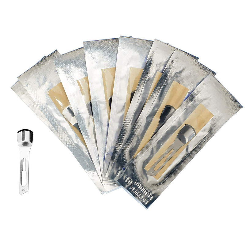May Hollow Chisel Blades Scalpel Set for Podiatry & Foot Care - Scalpel Holder No. 3 & 10 Sterile Carbon Steel Blades Figure 10