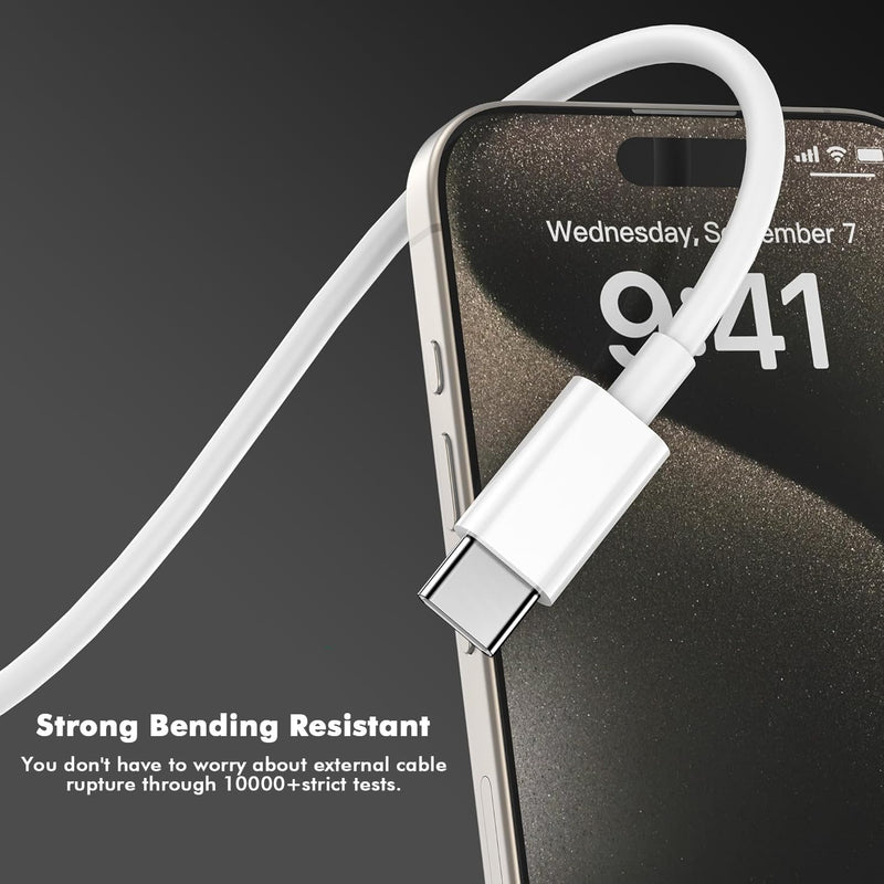 iPhone 16 15 Car Charger Fast Charging, 2Pack 20W USB C Auto Power Adapter with 2Pack 3 Foot Type C Car Charger High-Speed Charging Cable, Apple Auto Adapter for iPhone 16 15/15 Plus/15 Pro/15 Pro Max