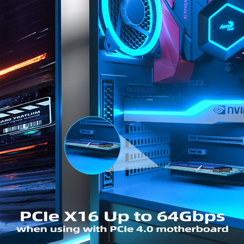 [AUSTRALIA] - NVMe M.2 SSD to PCIe X16/X8/X4 Adapter with Aluminum Heat Sink, M.2 to PCI-Express SSD Expansion Card, Support 4TB 2230 2242 2260 2280mm NVMe Solid State Drive 