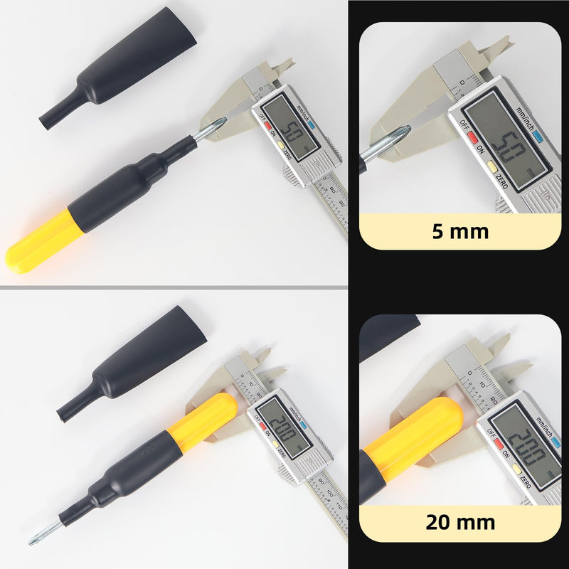 [AUSTRALIA] - YAMXIN Heat Shrink Tube 20 mm Diameter 4:1, 3 m (2 x 1.5 m), Double-Walled with Adhesive, Waterproof and High Tension Resistant, Black 