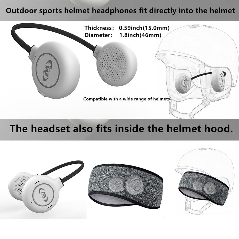 ski Helmet Headphones,True Wireless Bluetooth Helmet Speakers for Skiing, Snowboarding Mountain Biking