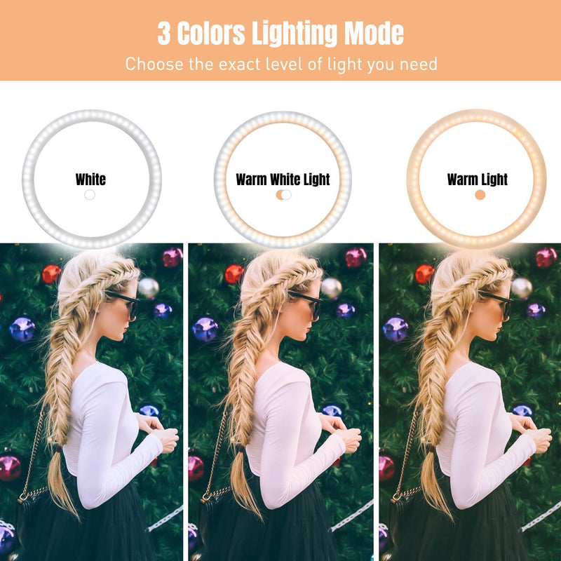 [AUSTRALIA] - Selfie Ring Light 8-inch for YouTube Video Live Streaming Makeup Photography, Desktop USB LED Light with 3 Light Modes and 10 Brightness Level 
