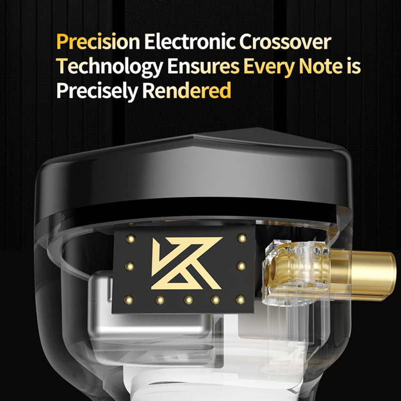 Linsoul x KZ AS10 PRO 5BA Wired Earbuds HiFi in-Ear Earphones | with Mirror Polygon Faceplate, 2 Pin Detachable Cable for Audiophile, with Mic