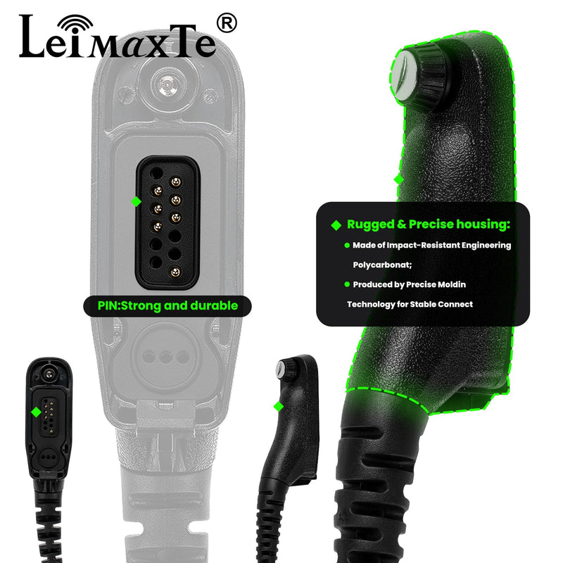 Radio Mic for Motorola APX6000 APX7000 APX8000 XPR6350 XPR6550 XPR7550 XPR7350e XPR7550e XPR7580e APX 6000 7000 8000 XPR 6550 7550 7550e walkie talkie - High Strength, Waterproof, Clear Sound