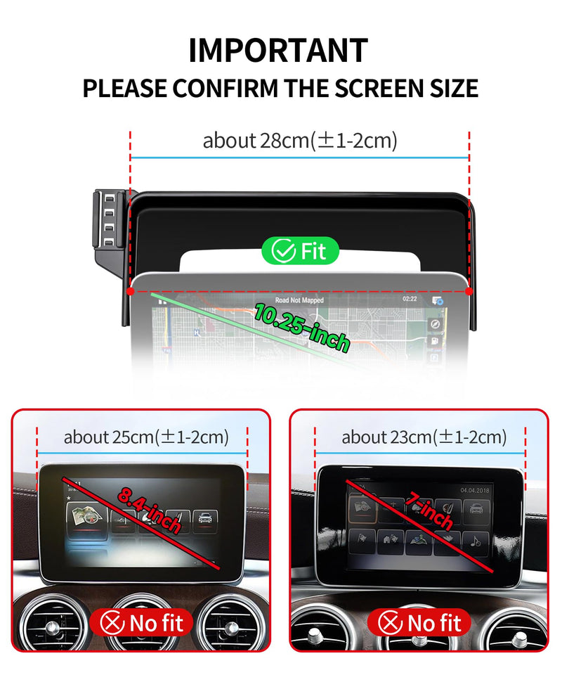 Wireless Charger Car Phone Mount for Mercedes Benz GLC/C-Class 10.25 Screen | GLC-Class 2020-2022/C-Class 2019-2021, Auto Clamp Cell Phone Mount Accessories 15W Qi Fast Charging Stand fit iPhone Android 10.25-inch for 20-22 GLC-Class / 19-21 C-Class