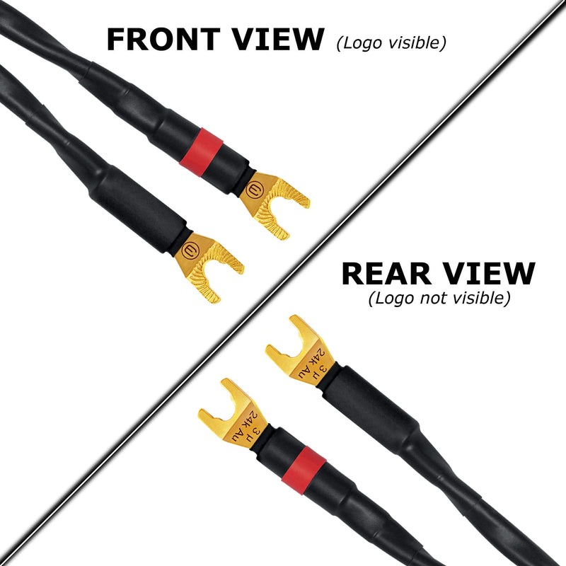 [AUSTRALIA] - WORLDS BEST CABLES 6 Foot - Canare 4S11 – Audiophile Grade - HiFi Star-Quad Speaker Cable Pair with Eminence Gold Banana & Spade Connectors 