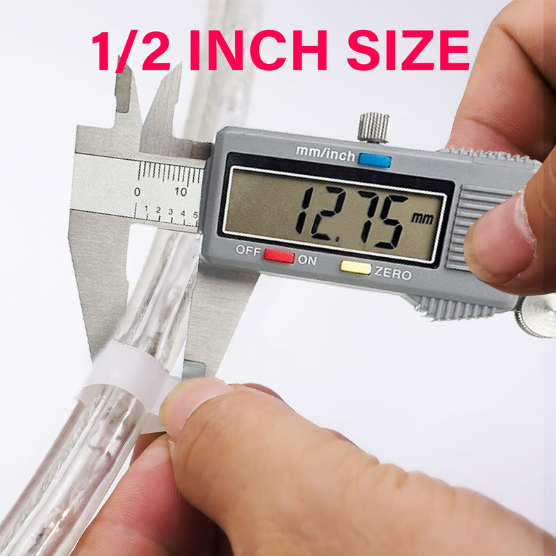 100 Pack 1/2 Inch Rope Light Clips with Stainless Steel Screws, P-Style Rope Light Mounting Clips, Outdoor Cable Clips for Christmas Parties Wedding 100 Pack 1/2 inch