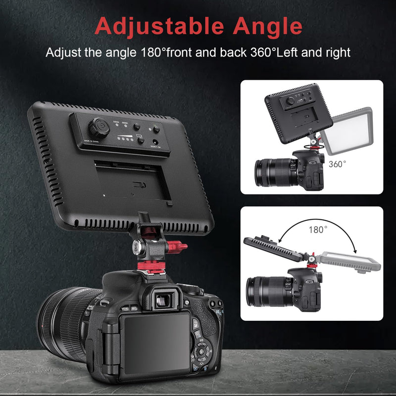 FOMITO Metal Camera Monitor Mount with 1/4" Serew and Cold Shoe, Rotary Adapter 360° Swivel Universal for Flash Speedlite, Field Monitor, LED Video Light, Microphone,etc - Red Color Single mount