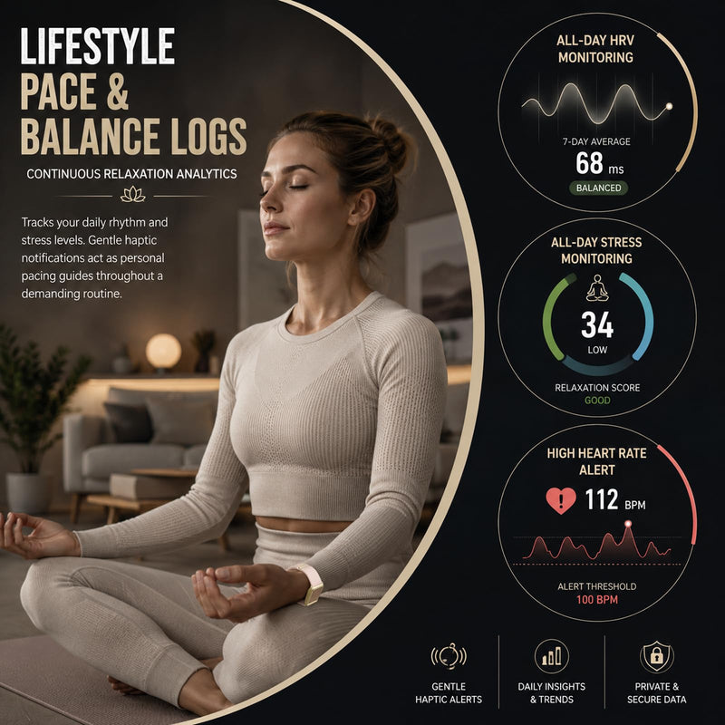 Smart Band Fitness Tracker Smart Bracelet for Women Men Health Arm Band Tracker with Heart Rate Monitor Fall Detection Alert SOS Emergency Assistance AI Sleep & Health Analysis for Android iOS BLACK