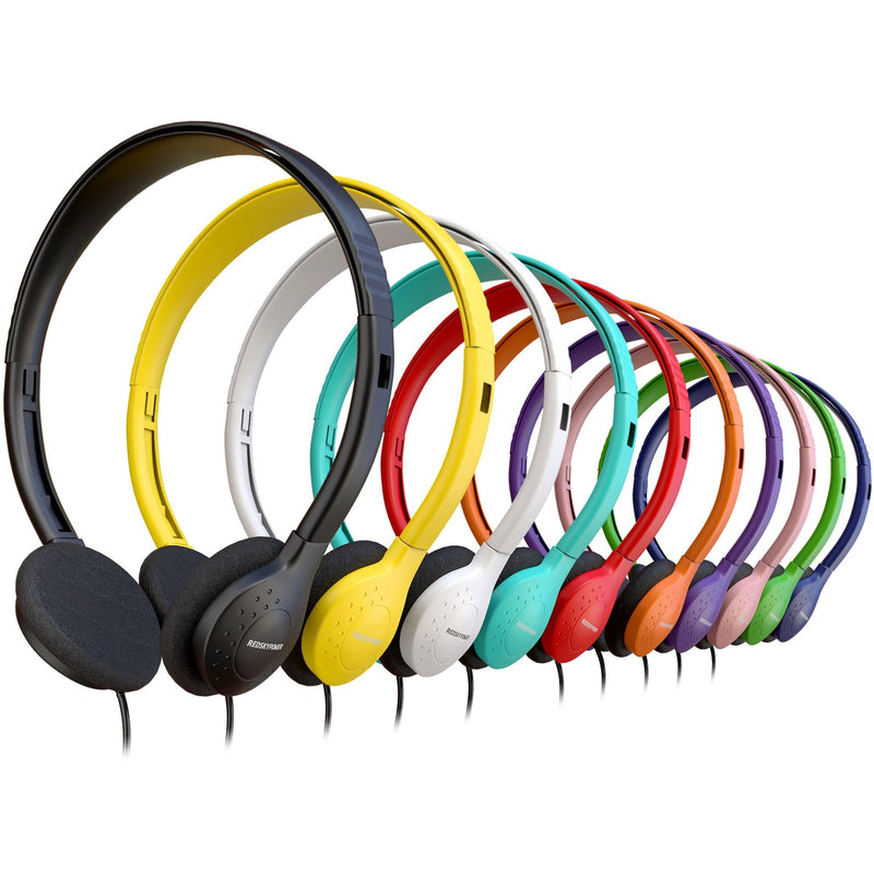 10 Pack Bulk Headphones, Wired Headphones for Kids, Teens, Adults, Affordable On-Ear with 3.5mm Plug, Perfect for Schools, Classrooms, Libraries, Museums, Multipack for Wholesale, Multi Color 10 Pack Headphones Mix