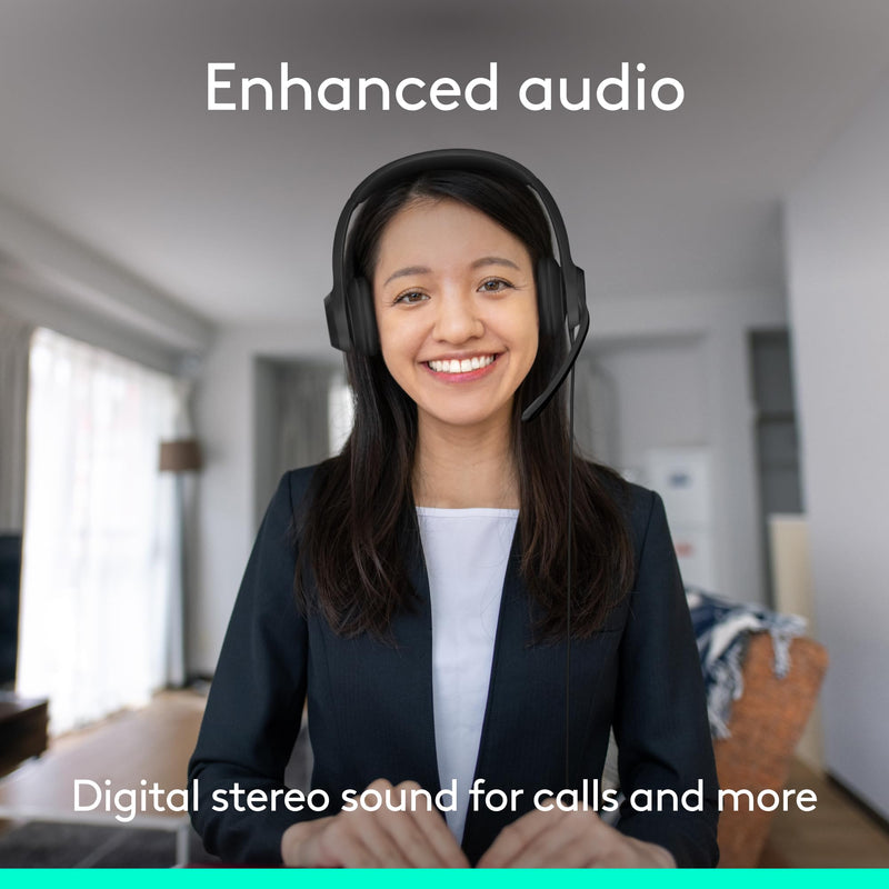 [AUSTRALIA] - Logitech H391 Wired Headset for PC/Laptop, Stereo Headphones with Noise Canceling Microphone, USB-C, in-Line Controls, Works with Chromebook - Graphite 1 Pack 