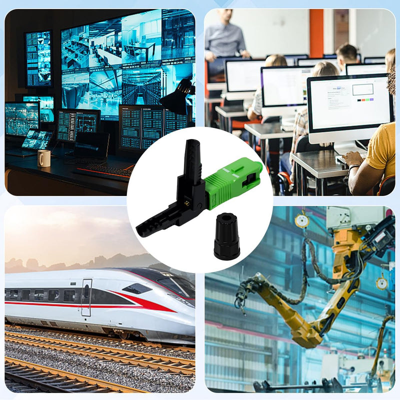 Zuxbolf 12 Stück Glasfaser Verbinder SC/APC Stecker Glasfaser Schnellverbinder Schnelle Adapter Glasfaserstecker Schnellkupplung Glasfaseranschluss für Singlemode Glasfaserverbindungen