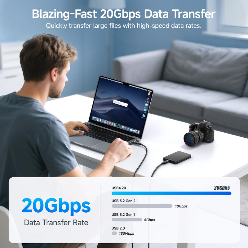 Cable Matters 20Gbps Long USB4 Cable, 9.8ft | [8K@30Hz / 4K@120Hz Video, 240W Charging, 20Gbps Data Transfer] USB 4 Cable Compatible with Thunderbolt 4, MacBook, XPS 9.8 Feet