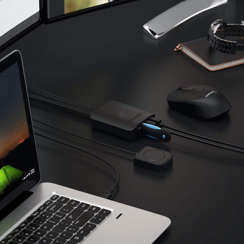 SABRENT USB 2.0 Sharing Switch for 4 Computers, LED Indicators (USB-USS4) | Share USB peripherals across up to 4 computers; LED device indicators 4-Port Switch