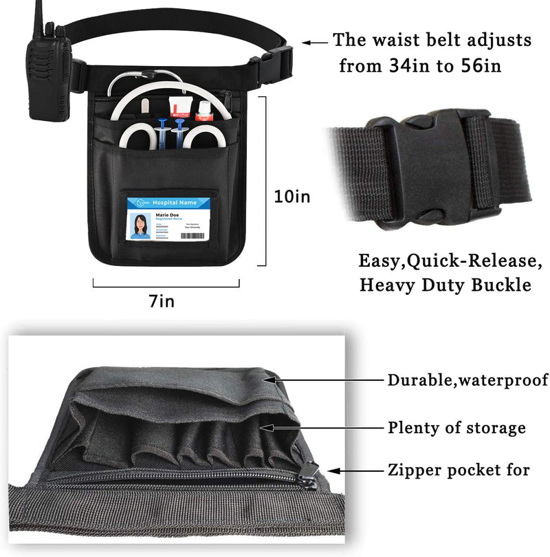 Medical Nurse Fanny Pack, 11 Pockets Nurse tool Belt for Women, Nursing Bags for Work Supplies with Multi Compartment,Nursing Waist Organizer Belt Medium