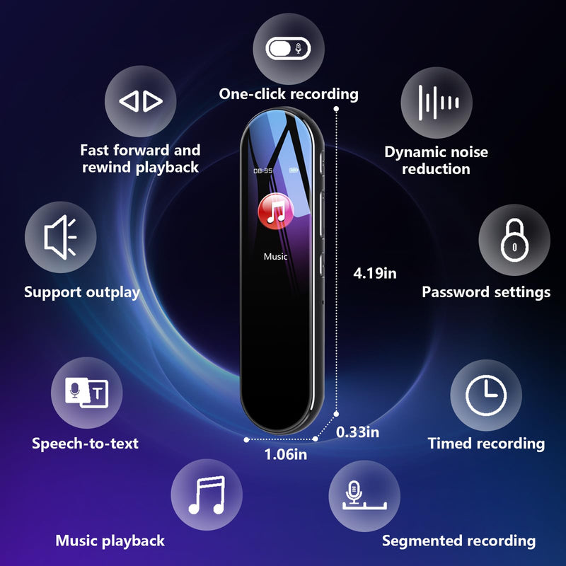 [AUSTRALIA] - 64GB Digital Voice Recorder Voice Activated Recorder for Lectures Meetings Audio Recorder Dictaphone Recording Device with Playback,MP3,PlayerVariable Speed 