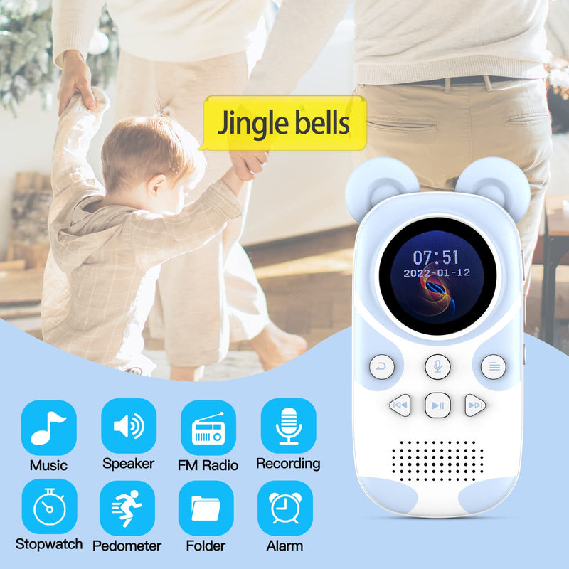 RUIZU 64GB Bluetooth MP3 Player for Kids, Cartoon Zoo Portable Music Player, Child MP3 Player with Bluetooth, Speaker, FM Radio, Voice Recording, Stopwatch, Pedometer, Expandable 128GB Micro SD Card