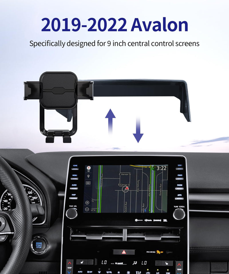Auto Clamp Car Phone Holder for Toyota Avalon 2019-2022, 9" Screen Mount | Universal Mechanical Clip Cell Phone Mount Accessories Fit iPhone Android,Automobile Cradle GPS Dashboard Navigation Bracket