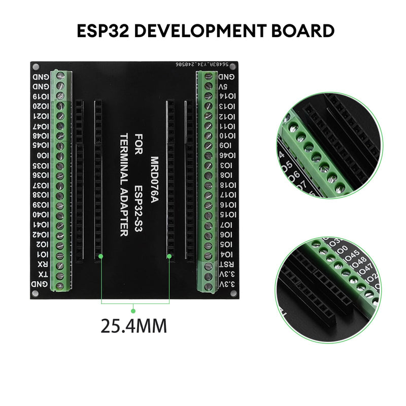 [AUSTRALIA] - Pack of 2 for ESP32 Expansion Board, 1 in 2 Microcontroller Development Board Compatible with 44Pin for ESP32 S3 N8R2 N16R8 Development Board 2 x expansion board 