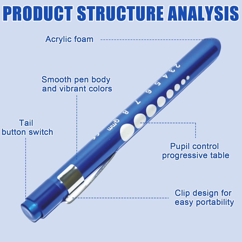 Pack of 10 Diagnostic Light Pupil Light Medicine: Pen Lights for Nurses Reusable LED Pen Lamp with Pocket Clip Pupil Light Emergency Service for Nurses Doctors