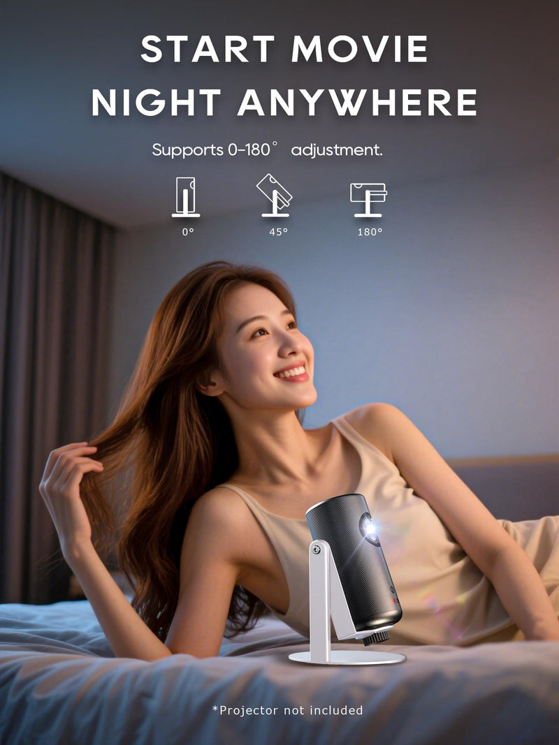 Projector Stand for Nebula Capsule Series & XGIMI Halo+(New) Works with Capsule 3/Air/Pro, Mini Projectors | Ceiling & Wall Projection, Height Adjustable, 360° Rotation | 1/4-Inch Screw(A-White) X-White