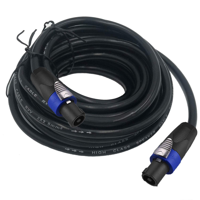 2 Pack 15ft Pro Speakon to Speakon Cable, Pair 12AWG Patch Cords, Professional Speakon Audio Cable Cord with NL4FC Connectors 15FT/2PACK