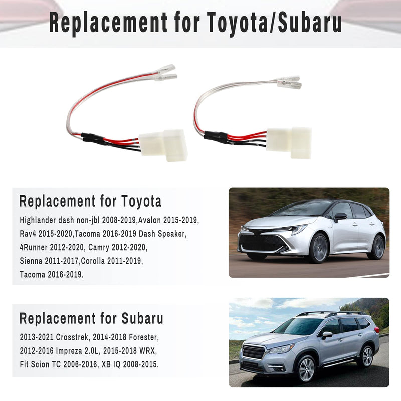 Dash Speaker Harness Connector Replace for Toyota Corolla/Camry 2012-2020, RAV4 2015-2019, Subaru Forester/Impreza 2012-2020 Front Tweeter Plug Wire Adapter