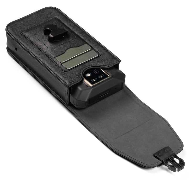 Ulefone Armor 24/Rugking 5 Pro Holster, Multi-Purpose Leather Phone Holster with Belt Clip, Flip Case for Ulefone Armor 24/Rugking 5 Pro, ID Card Holder Pouch