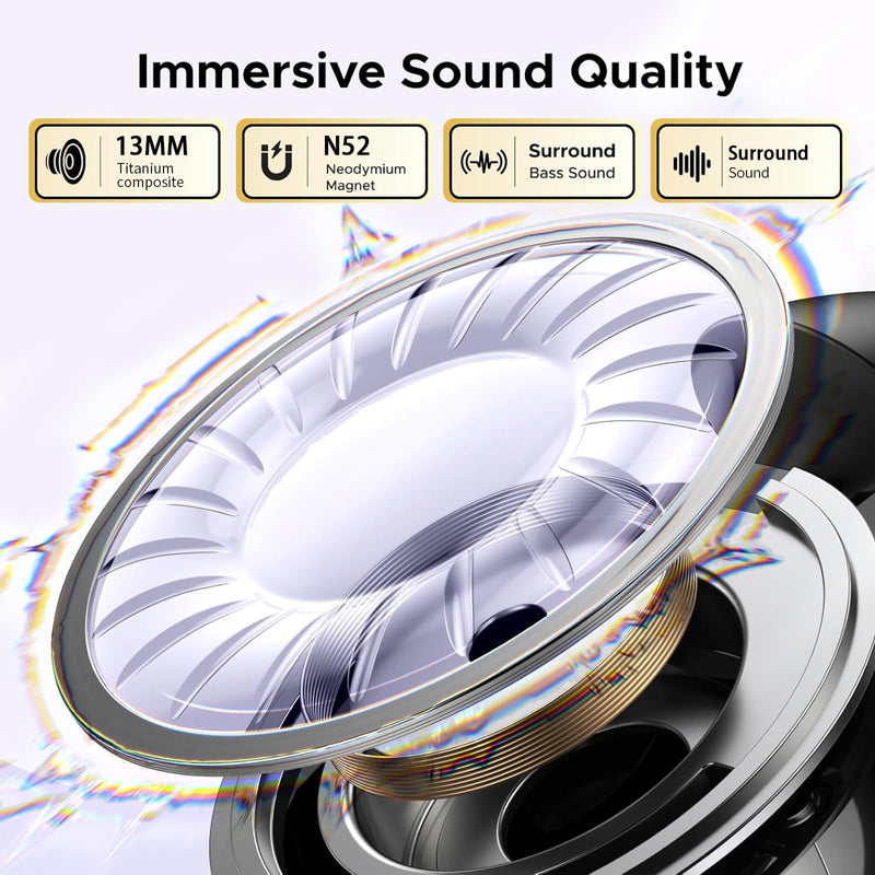 Pro 3 Wireless Earbuds, Heart Rate Monitoring, ANC+ENC, Real-Time Translation, Immersive Bass, USB-C and Wireless Charging, for iOS/Android, Ideal for Exercise, Work, Study, Great Gift White