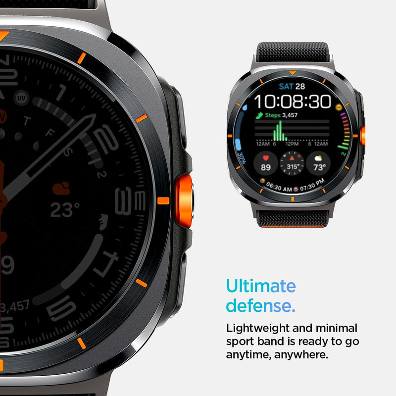 Spigen Tempered Glass Screen Protector [GlasTR EZ FIT] and Lite Fit Band Designed for Samsung Galaxy Watch Ultra2/1 47mm
