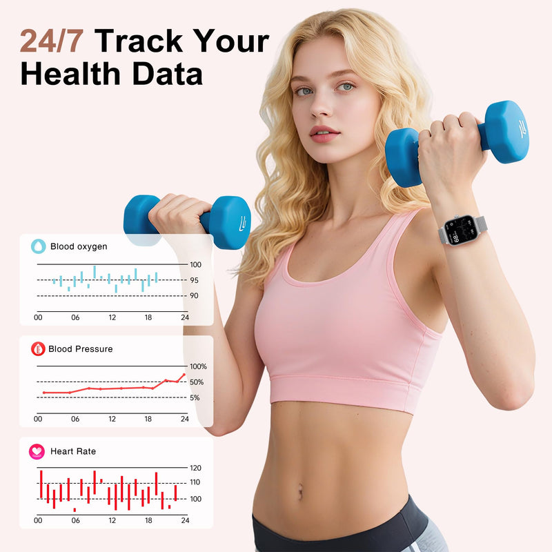 Smart Watches for Women, 1000mAh Battery lasts 20 days, 1.85" Smart Watch (Answer/Make Calls) Heart Rate/Sleep Monitoring, Activity Trackers 130+ Sports Modes, IP68 Fitness Watch for iOS Android
