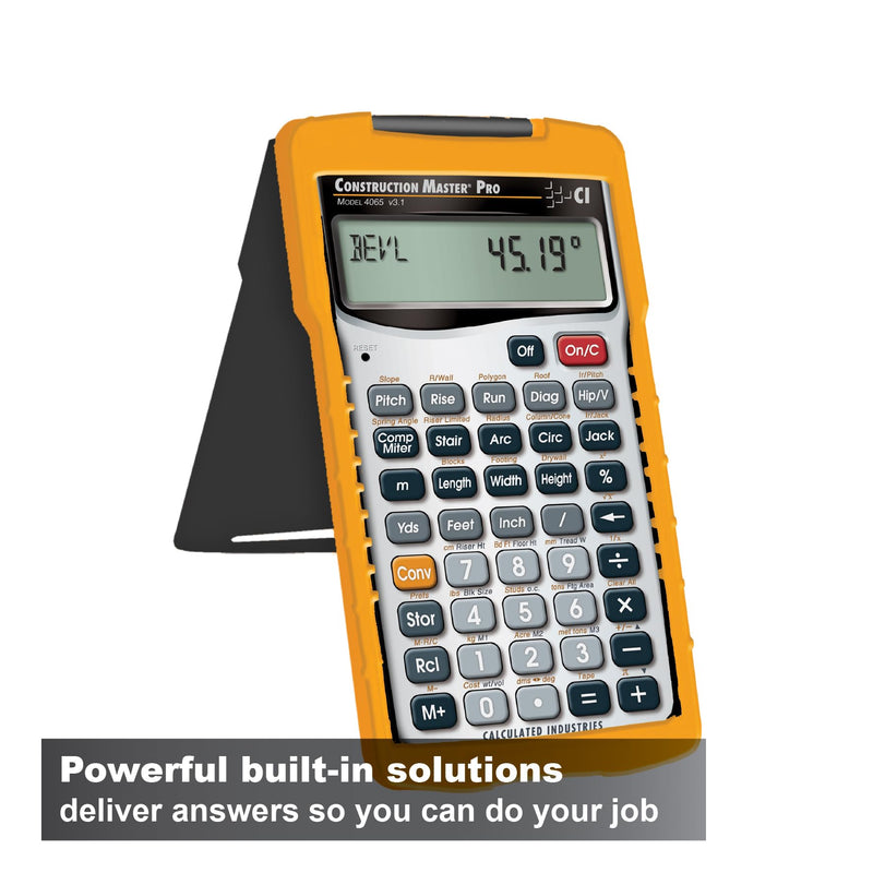 Calculated Industries 4065 Construction Master Pro Advanced Construction Math Feet-inch-Fraction Calculator for Contractors, Estimators, Builders, Framers, Remodelers, Renovators and Carpenters | Advanced Construction Math, Feet-Inch-Fractions, For Con...